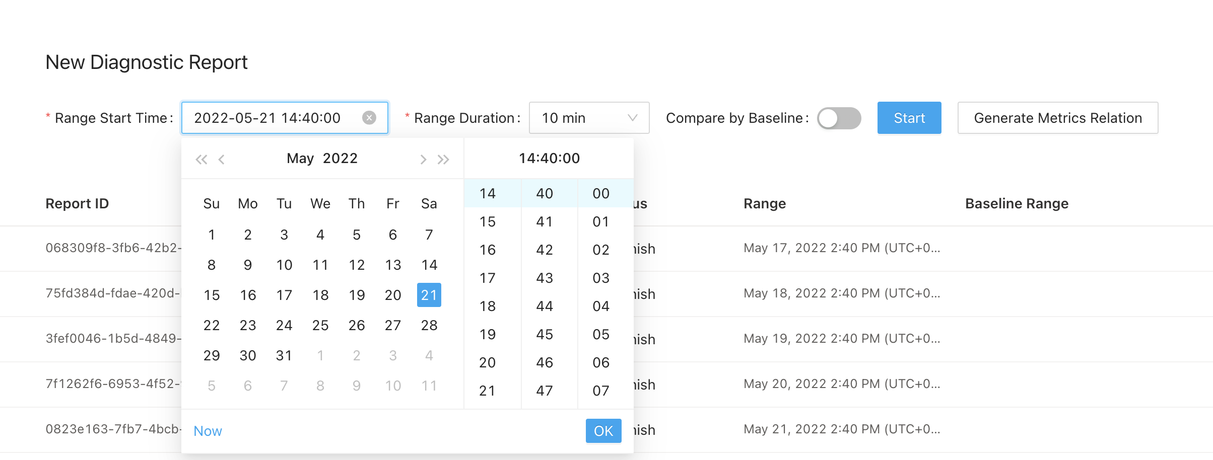 生成单个时间段的诊断报告