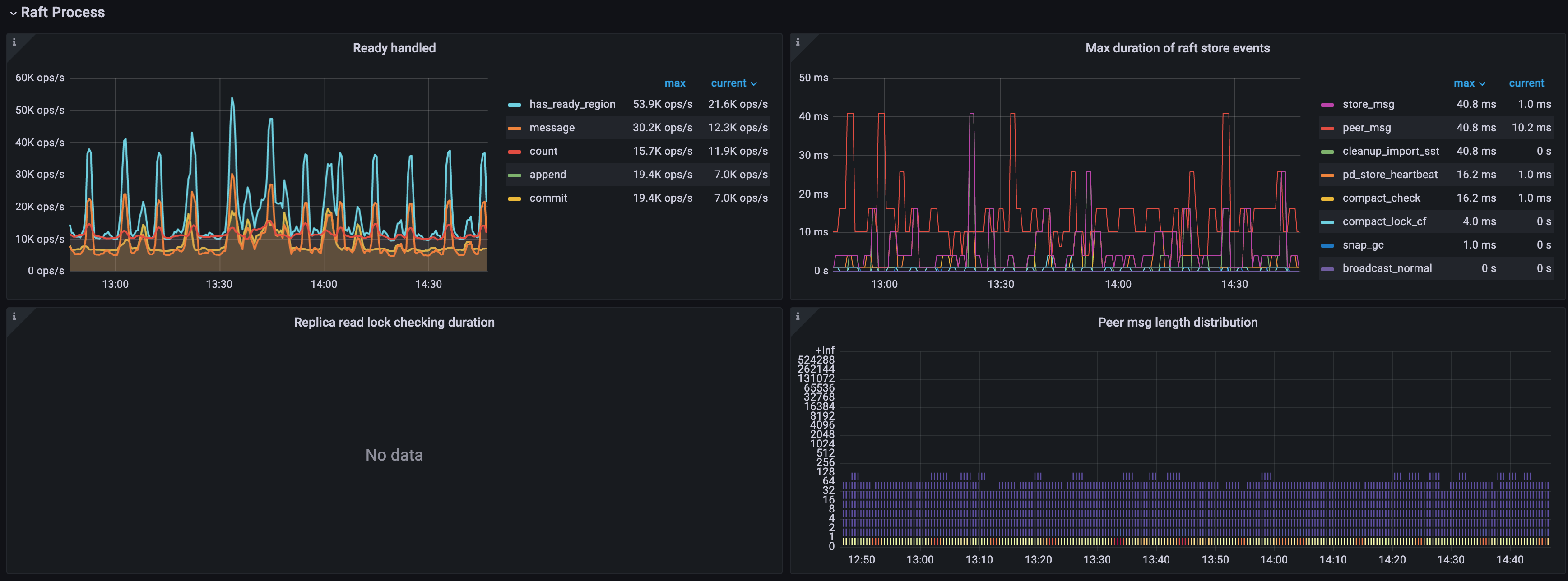 TiKV Dashboard - Raft process metrics